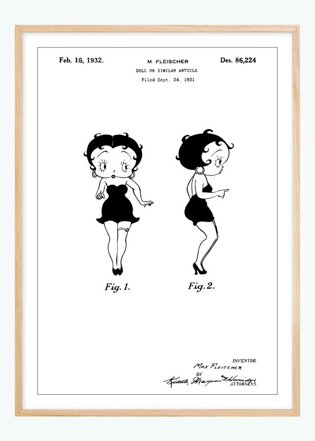 Bildverkstad Patenttekening - Betty Boop Poster