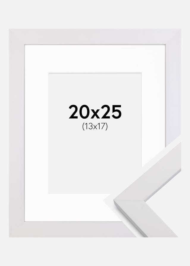 Ram med passepartou Kader White Wood 20x25 cm - Passe-partout Wit 14x18 cm