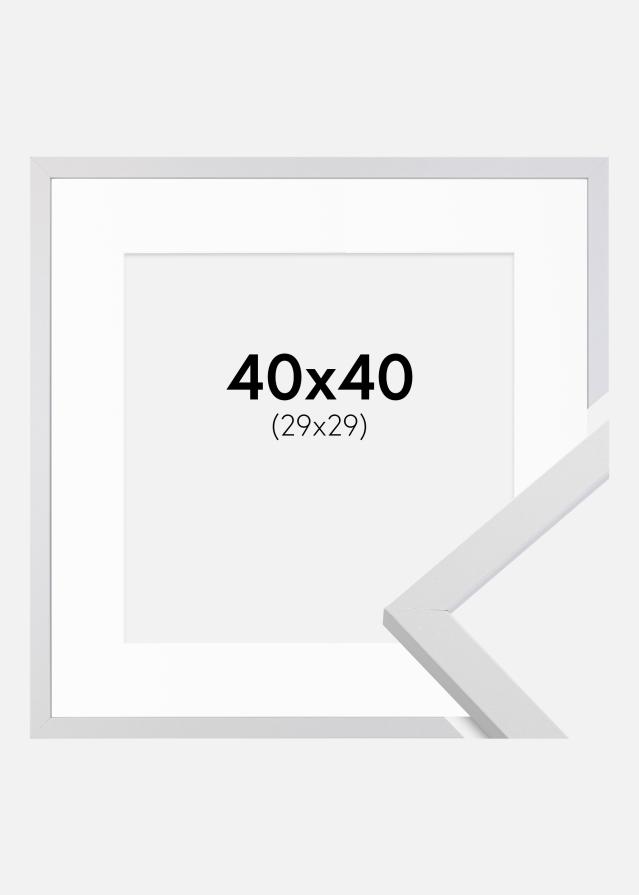 Ram med passepartou Kader Trendy Wit 40x40 cm - Passe-partout Wit 30x30 cm