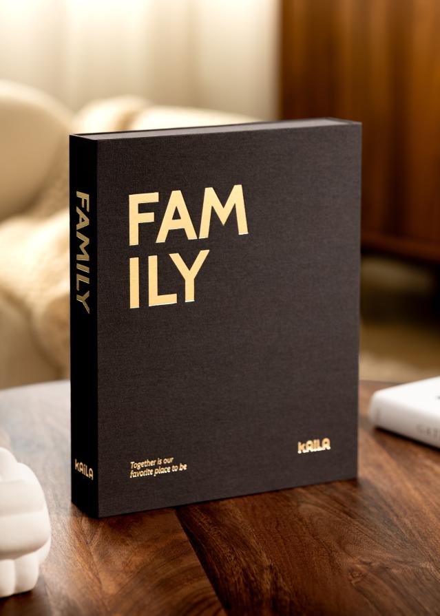 BGA KAILA FAMILY Black - Coffee Table Photo Album (60 Zwarte zijden)