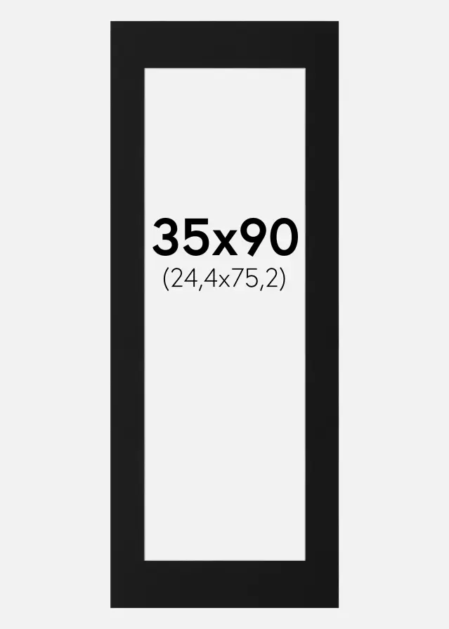 Artlink Passe-partout Zwart Standaard (Witte kern) 35x90 cm (24,4x75,2)
