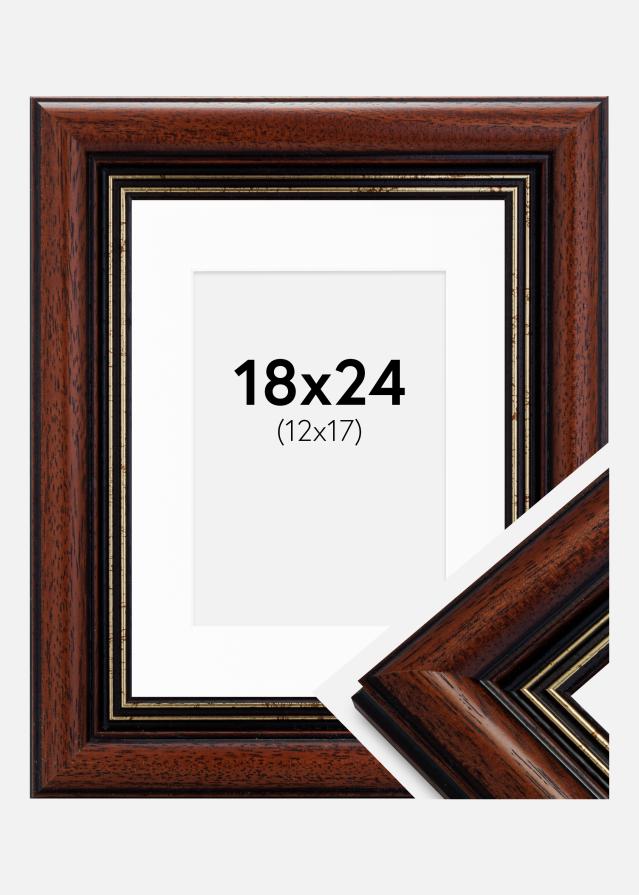 Ram med passepartou Kader Old Retro 18x24 cm - Passe-partout Wit 13x18 cm