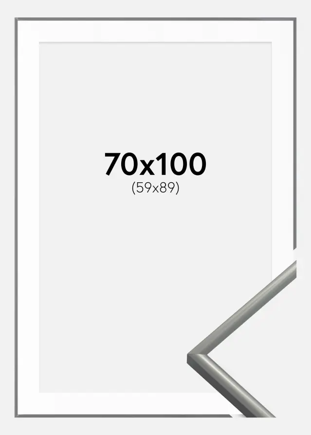 Ram med passepartou Kader New Lifestyle Lichtgrijs 70x100 cm - Passe-partout Wit 60x90 cm