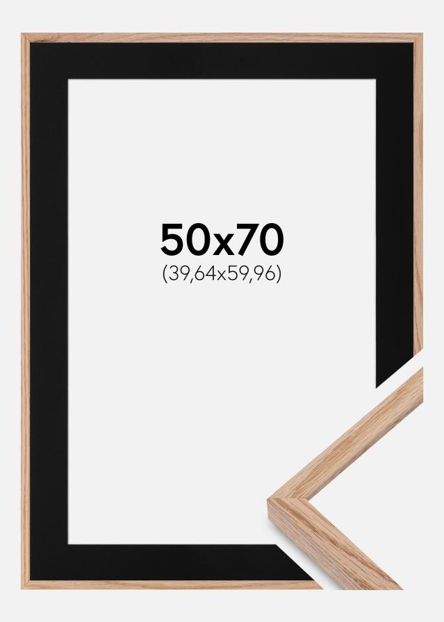 Ram med passepartou Kader E-Line Eiken 50x70 cm - Passe-partout Zwart 16x24 inches