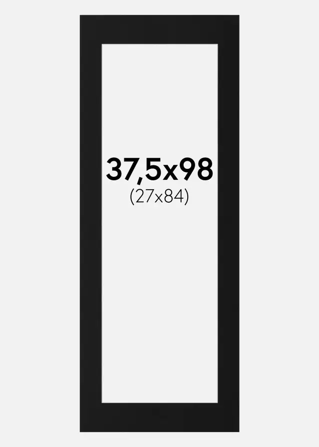 Artlink Passe-partout Zwart Standaard (Witte kern) 37,5x98 cm (27x84)