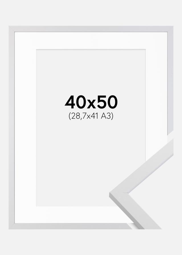 Ram med passepartou Kader Trendy Wit 40x50 cm - Passe-partout Wit 29,7x42 cm (A3)