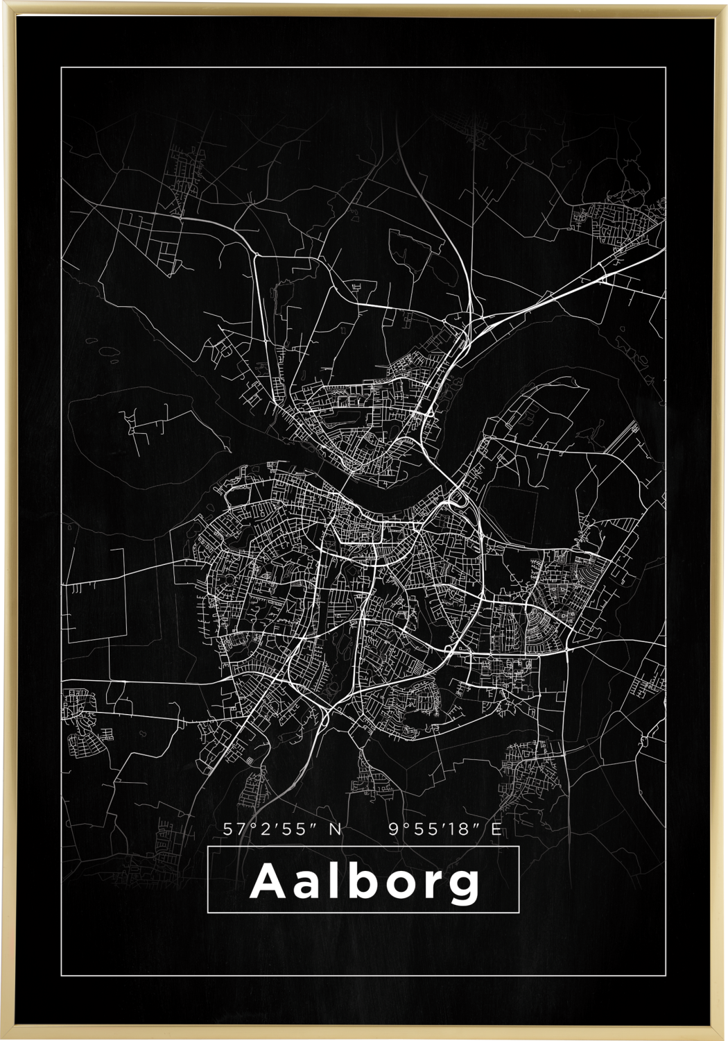 Product Image for Map - Aalborg - Black Poster (70x100 cm)