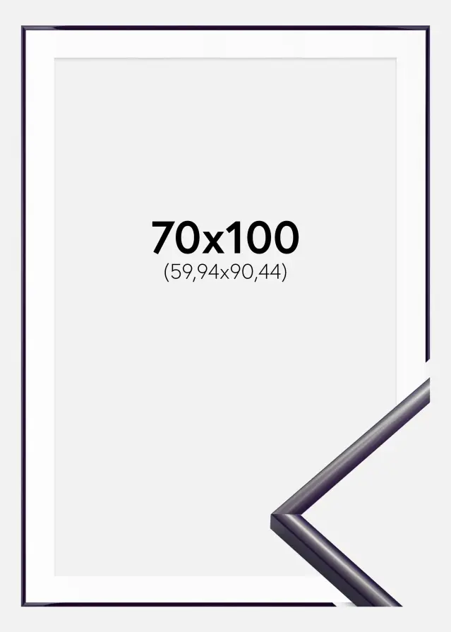 Ram med passepartou Kader New Lifestyle Donkerpaars 70x100 cm - Passe-partout Wit 24x36 inches