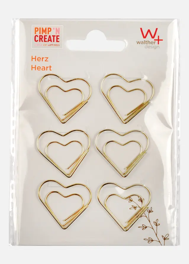 Walther PAC Metalen Paperclip Heart Goud