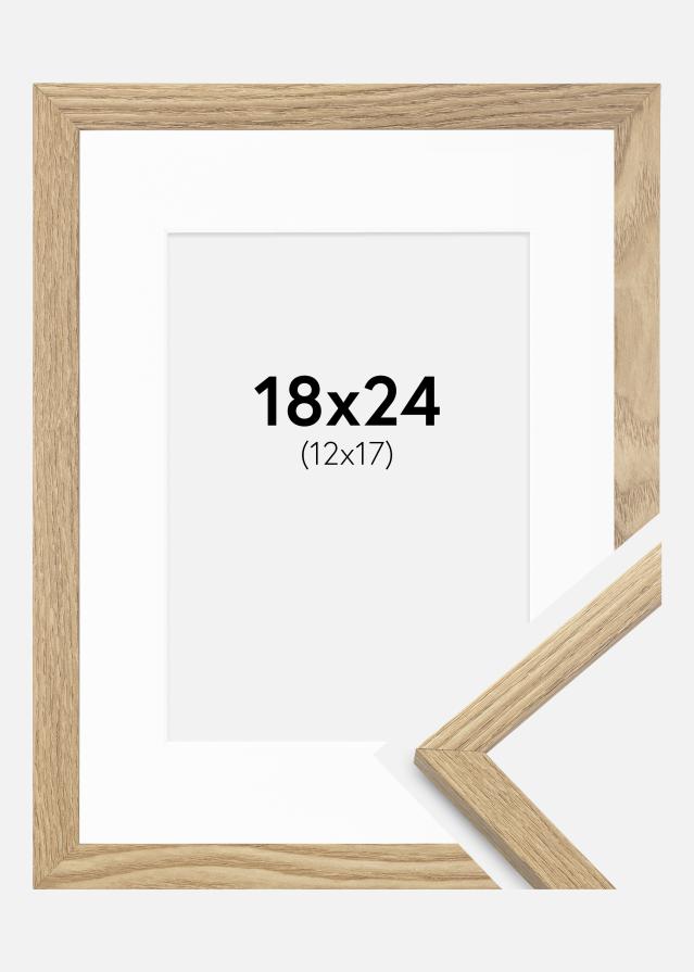 Ram med passepartou Kader Trendy Eiken 18x24 cm - Passe-partout Wit 13x18 cm