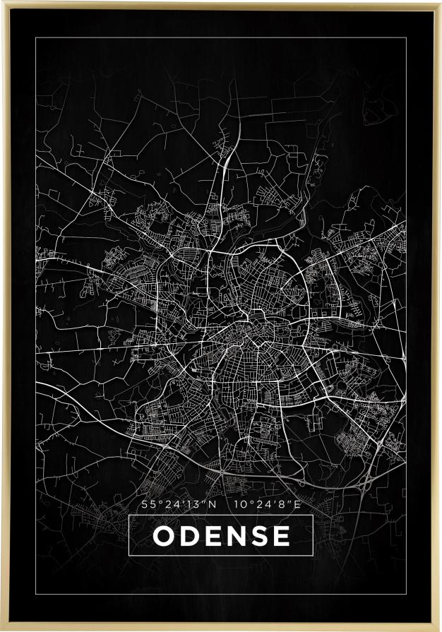 Bildverkstad Map - Odense - Black Poster