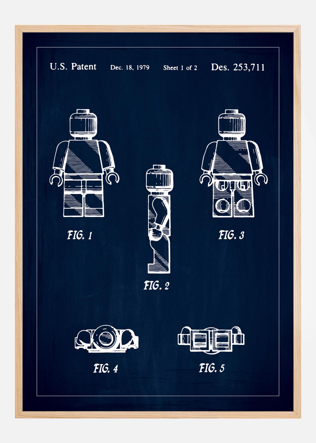 Product Image for Patenttekening - Lego I - Blauw Poster (21x29,7 cm (A4))