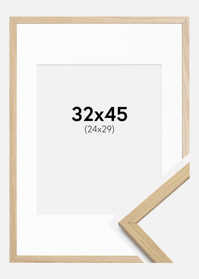 Ram med passepartou Kader Edsbyn Eiken 32x45 cm - Passe-partout Wit 25x30 cm