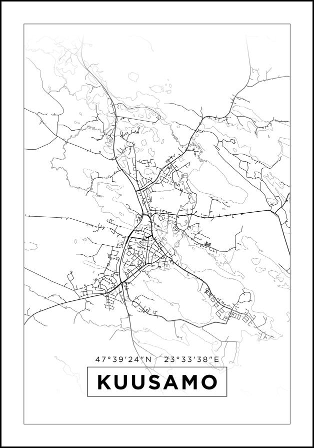 Bildverkstad Map - Kuusamo - White Poster