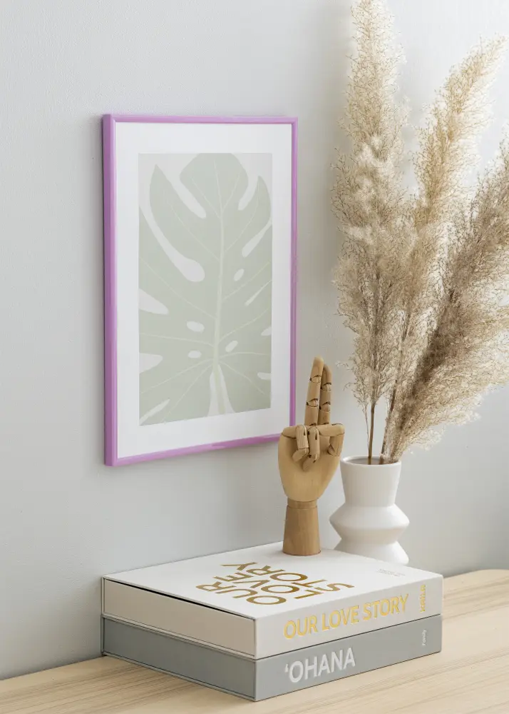 Ram med passepartou Kader New Lifestyle Licht Paars 30x40 cm - Passe-partout Zwart 20x28 cm