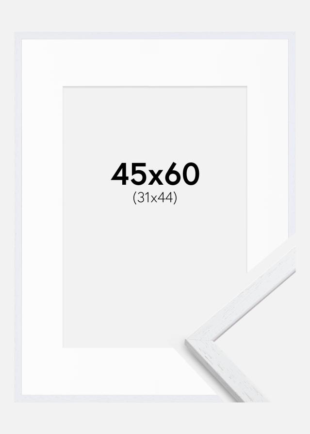 Ram med passepartou Kader Edsbyn Warm White 45x60 cm - Passe-partout Wit 32x45 cm