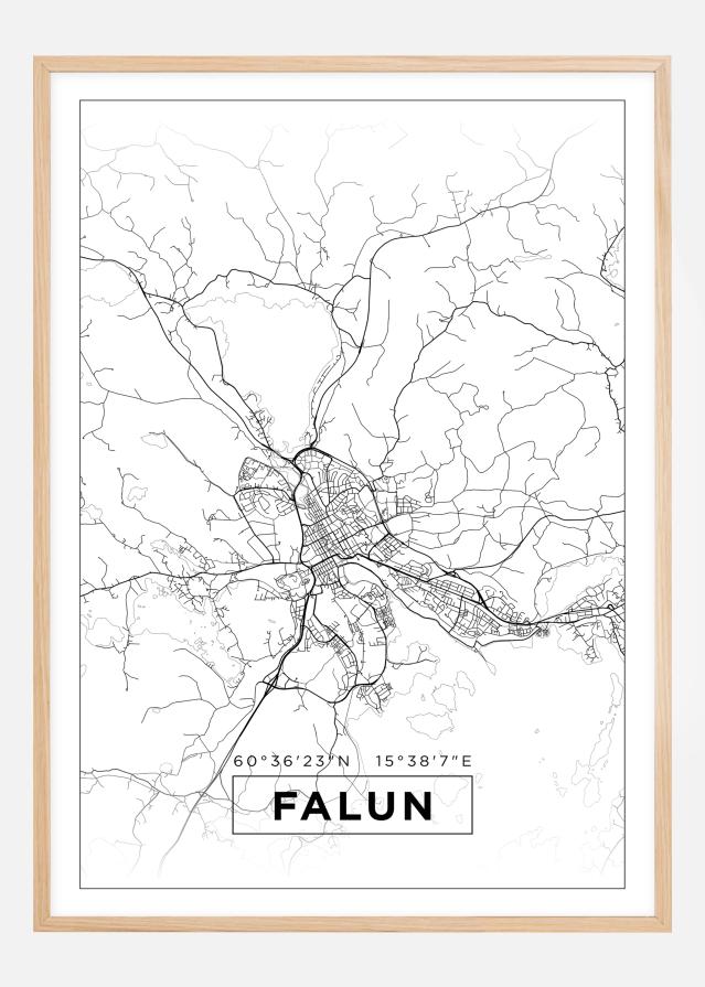 Bildverkstad Map - Falun - White Poster