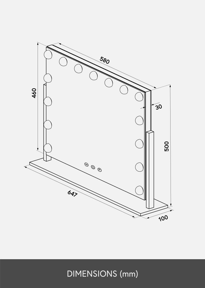 KAILA KAILA Make-up spiegel Soft Corner LED Zilver 65x50 cm