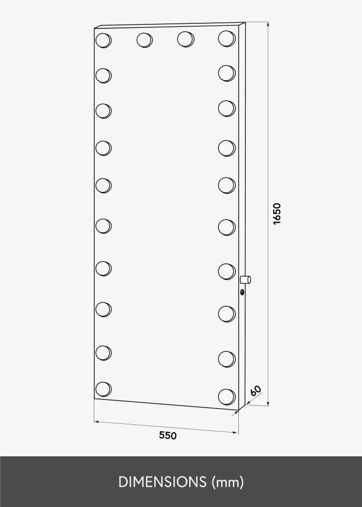 KAILA KAILA Spiegel Tall LED Zilver 55x165 cm