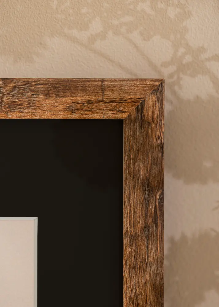 Ram med passepartou Kader Fiorito Washed Oak 60x80 cm - Passe-partout Zwart 50x60 cm