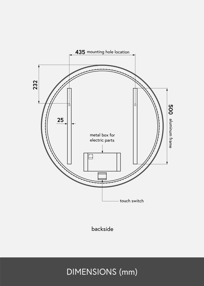 KAILA KAILA Spiegel Circle LED Zwart 80 cm Ø