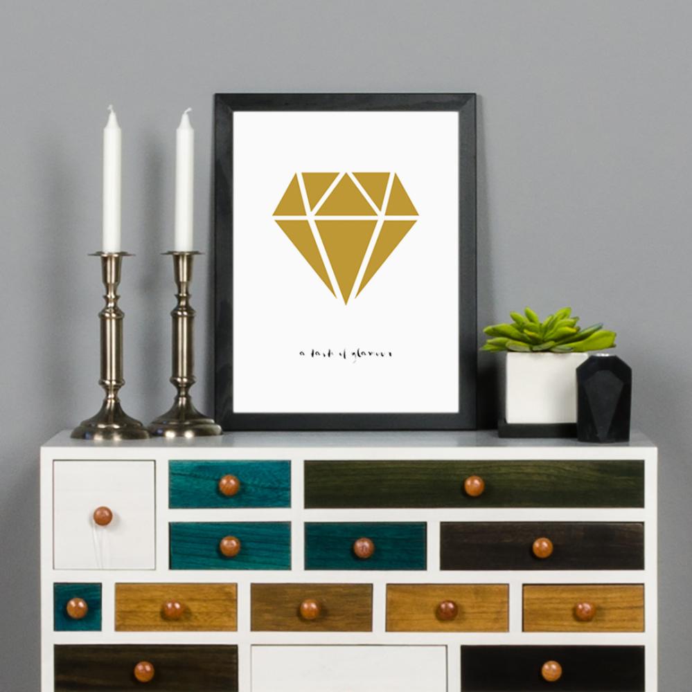 Bildverkstad Diamant - Goud Poster