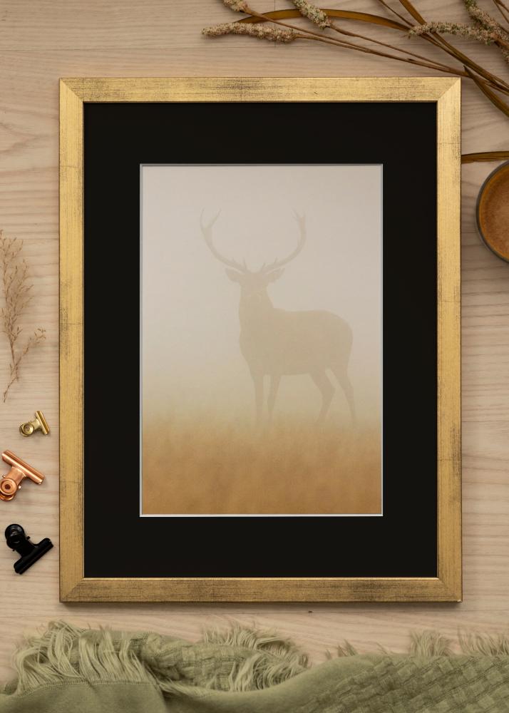 Ram med passepartou Kader Stilren Goud 50x60 cm - Passe-partout Zwart 37x46 cm