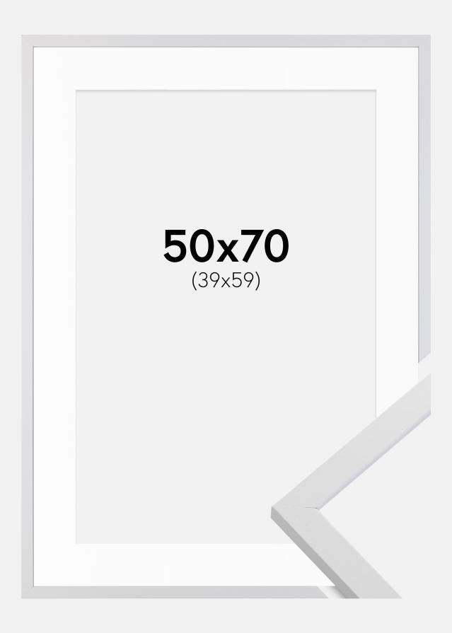 Ram med passepartou Kader Trendy Wit 50x70 cm - Passe-partout Wit 40x60 cm