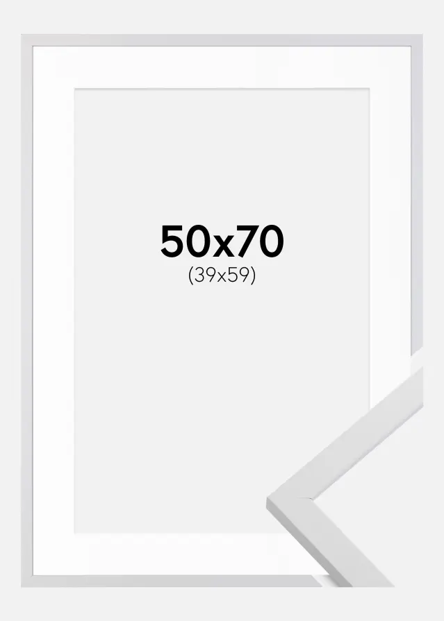 Ram med passepartou Kader Trendy Wit 50x70 cm - Passe-partout Wit 40x60 cm
