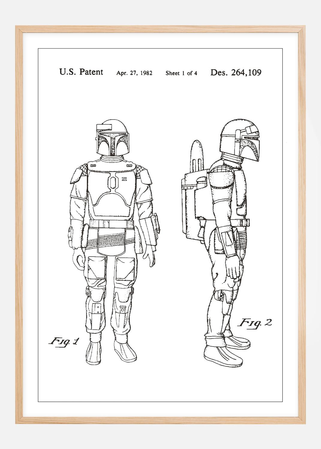 Product Image for Patenttekening - Star Wars - Boba Fett - Wit Poster (21x29,7 cm (A4))