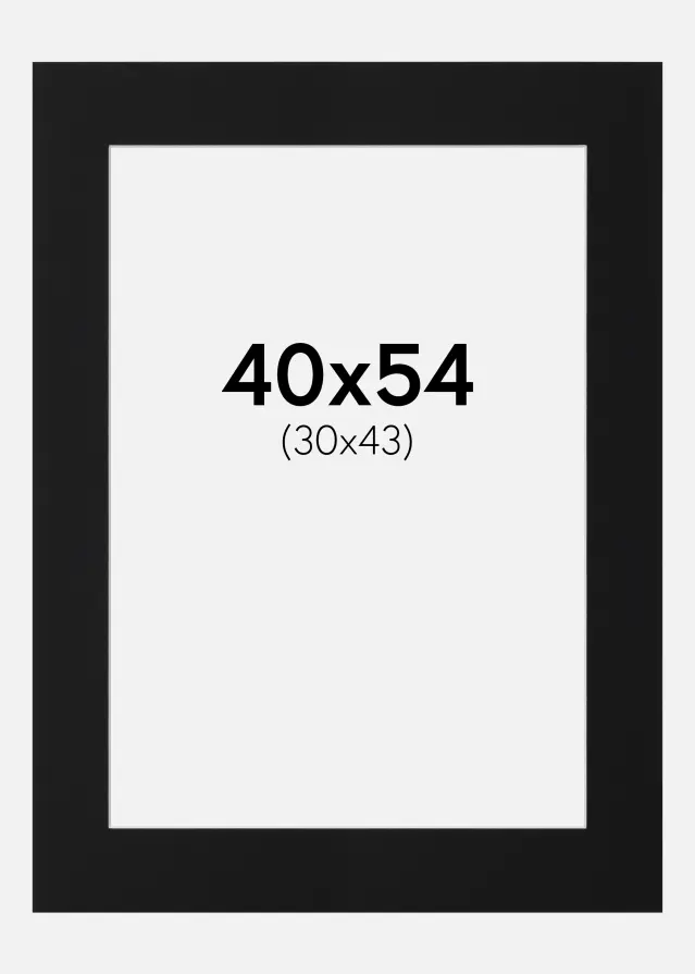 Artlink Passe-partout Zwart Standaard (Witte kern) 40x54 cm (30x43)