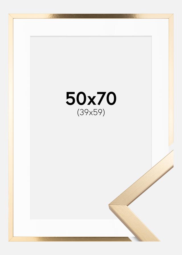 Ram med passepartou Kader Trendy Goud 50x70 cm - Passe-partout Wit 40x60 cm