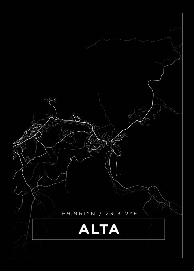 Bildverkstad Map - Alta - Black Poster