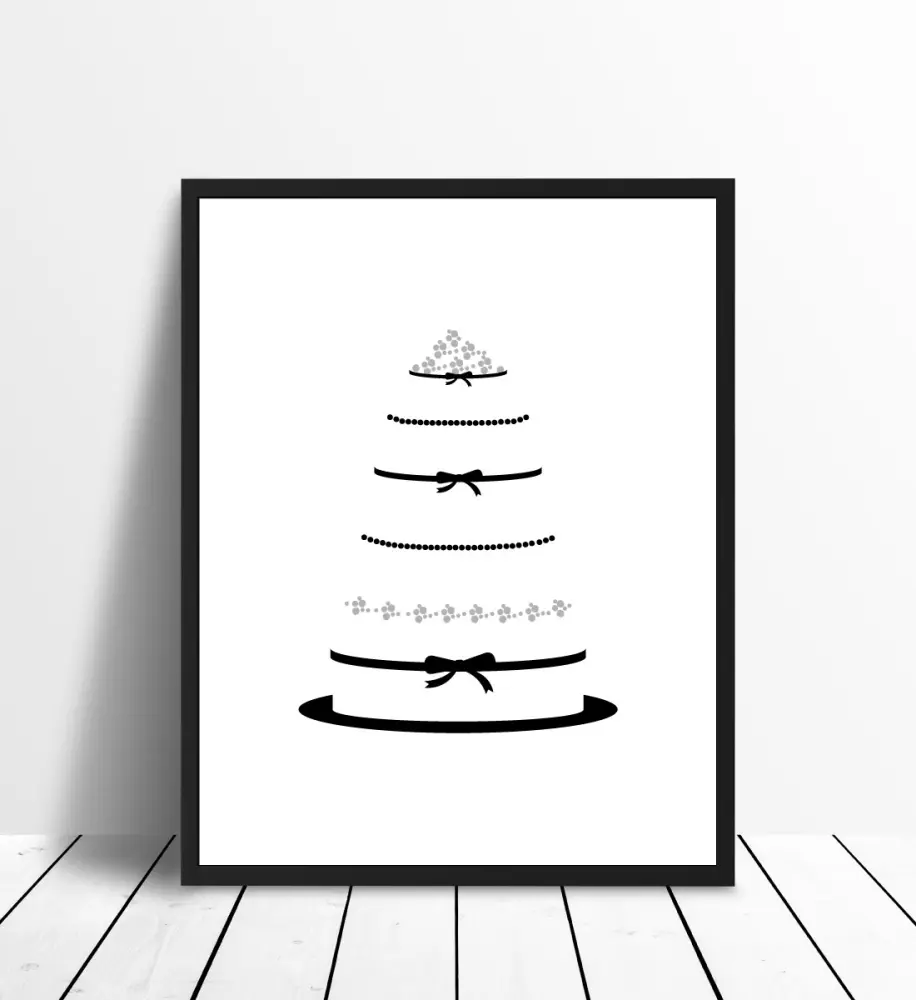 Malimi Posters Bruiloftstaart - Grijs