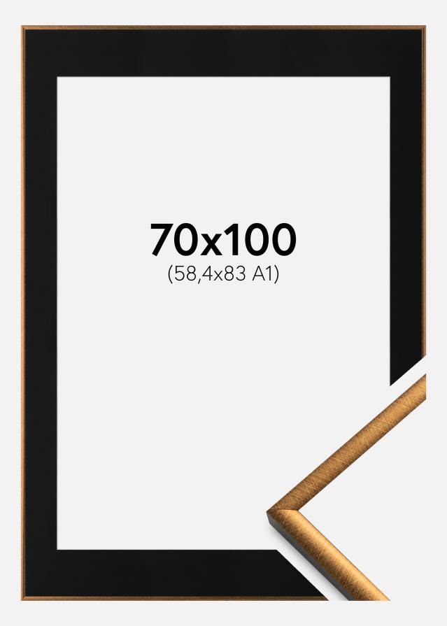 Ram med passepartou Kader New Lifestyle Brons 70x100 cm - Passe-partout Zwart 59,4x84 cm