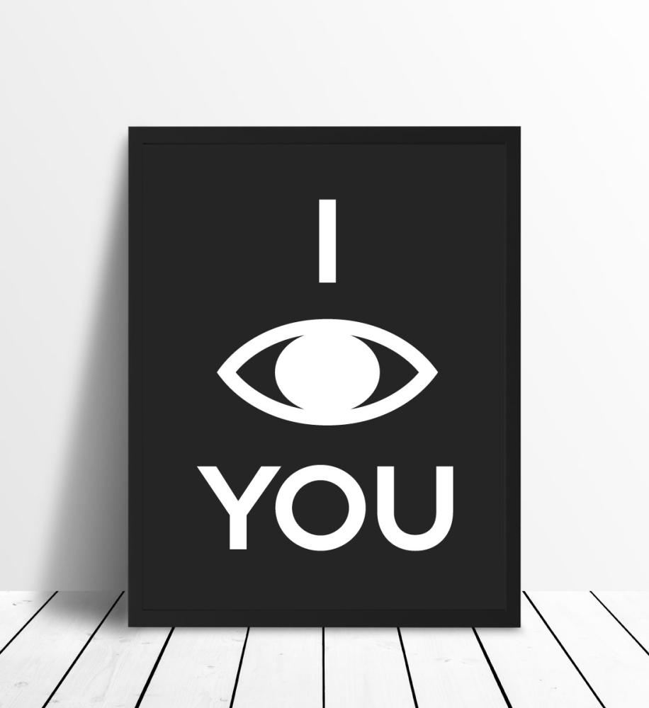 Malimi Posters I see you - Zwart met witte print Poster