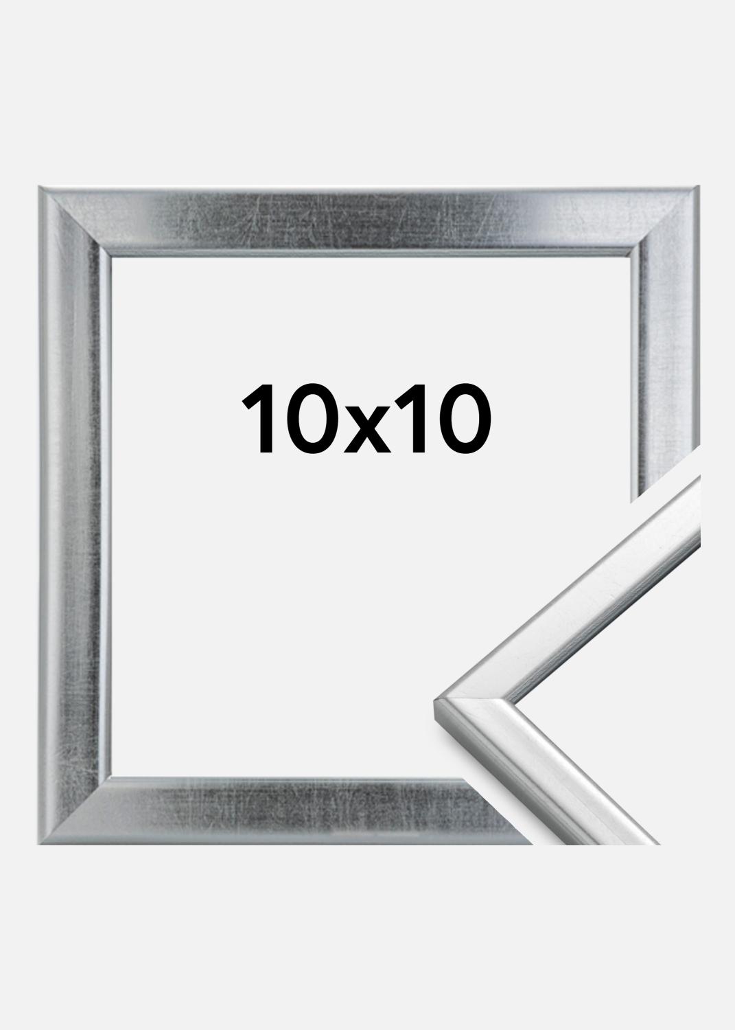 Product Image for Kader Slim Mat Ontspiegeld Glas Zilver 10x10 cm