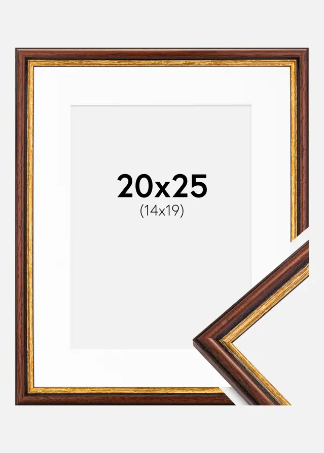 Ram med passepartou Kader Horndal Bruin 20x25 cm - Passe-partout Wit 15x20 cm