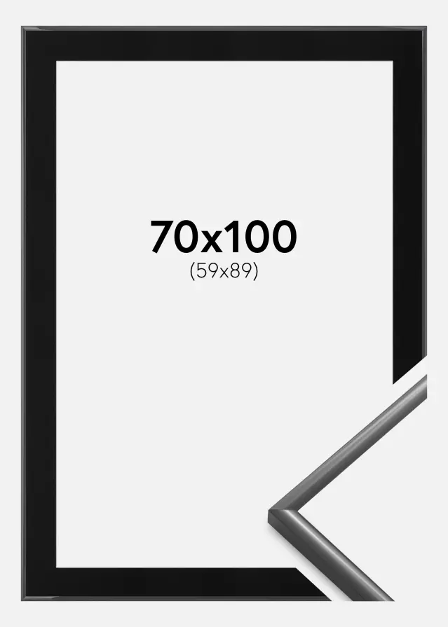 Ram med passepartou Kader New Lifestyle Donkergrijs 70x100 cm - Passe-partout Zwart 60x90 cm