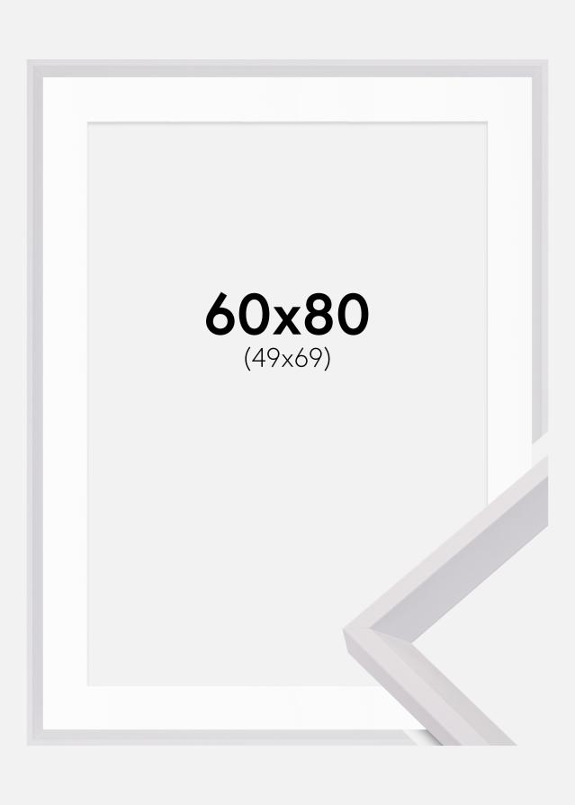 Ram med passepartou Kader Globe Wit 60x80 cm - Passe-partout Wit 50x70 cm