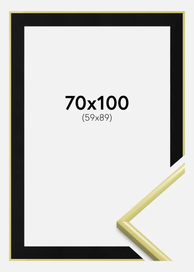 Ram med passepartou Kader New Lifestyle Lichtgeel 70x100 cm - Passe-partout Zwart 60x90 cm