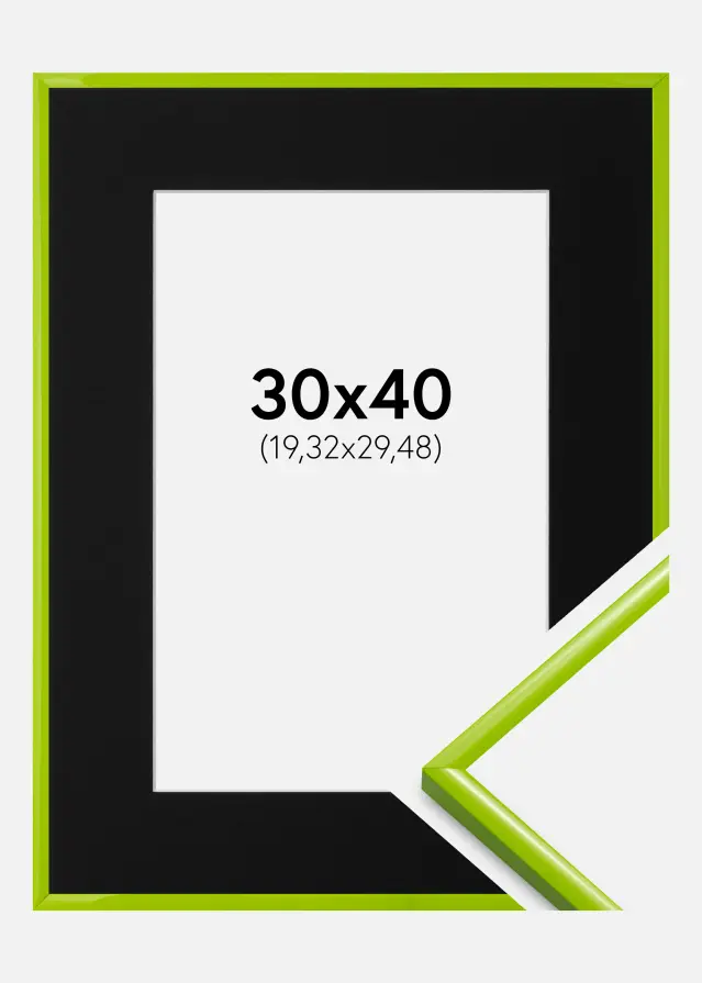 Ram med passepartou Kader New Lifestyle May Green 30x40 cm - Passe-partout Zwart 8x12 inches