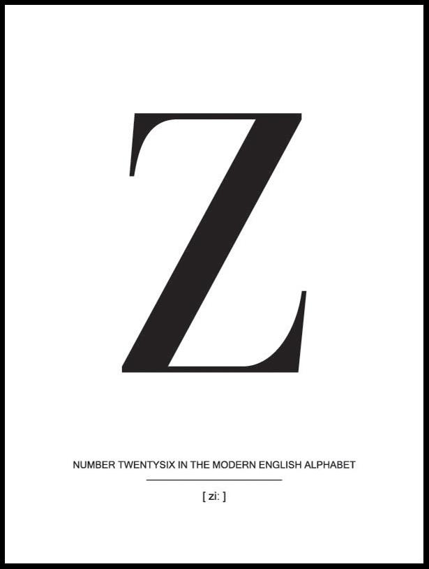 Bildverkstad Letter Z Poster