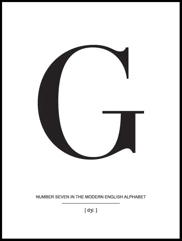 Bildverkstad Letter G Poster