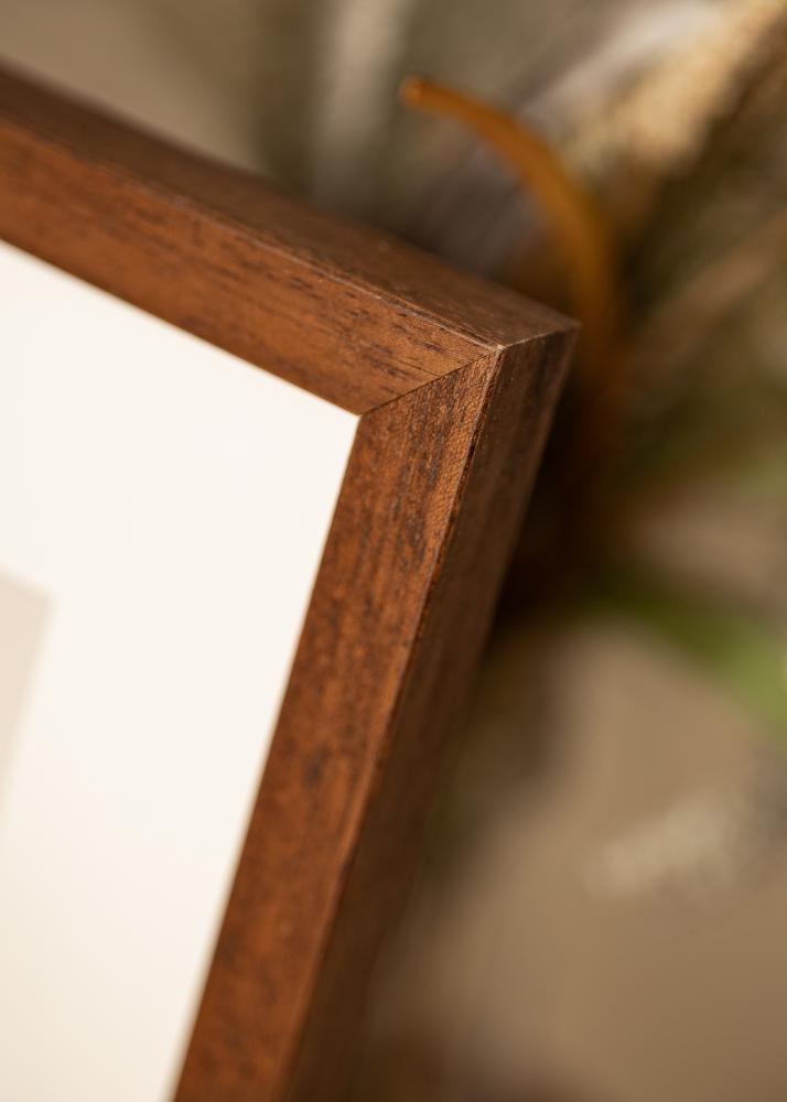 Ram med passepartou Fotokader Hermes Teak 60x90 cm - Passe-partout Wit 50x75 cm