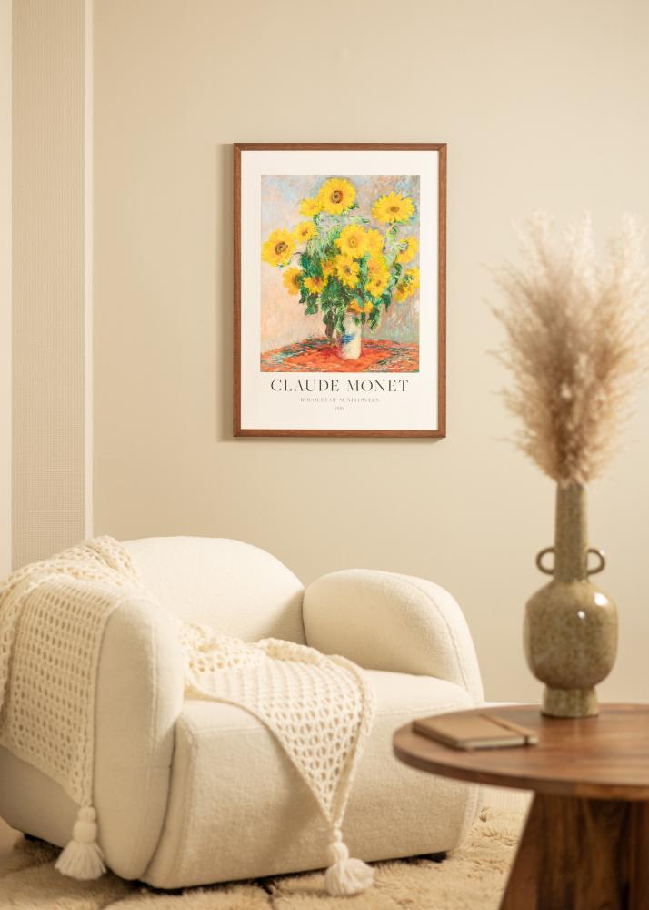 Ram med passepartou Fotokader Hermes Teak 60x90 cm - Passe-partout Wit 50x75 cm