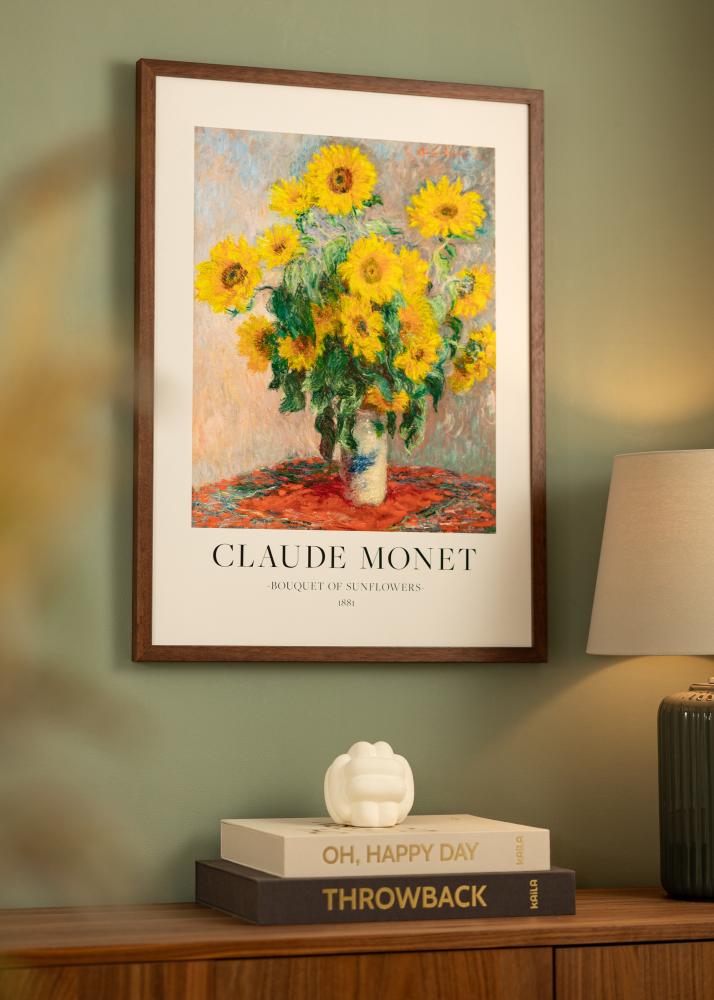 Ram med passepartou Fotokader Hermes Teak 60x90 cm - Passe-partout Wit 50x75 cm