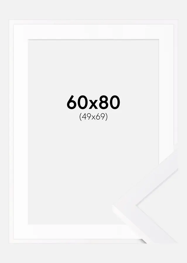 Ram med passepartou Kader Selection Wit 60x80 cm - Passe-partout Wit 50x70 cm