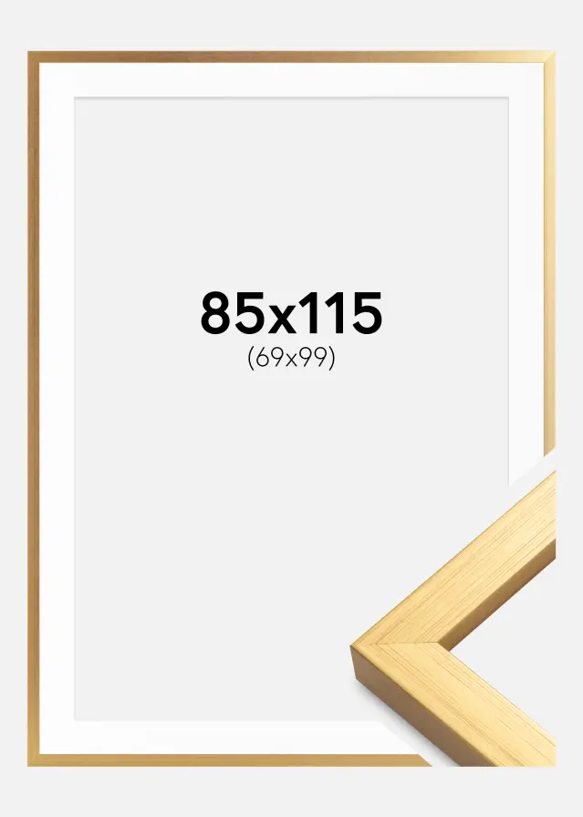 Ram med passepartou Blocky Goud 85x115 cm - Passe-partout Wit 70x100 cm