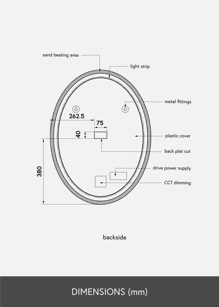 KAILA KAILA Spiegel Oval LED 60x80 cm